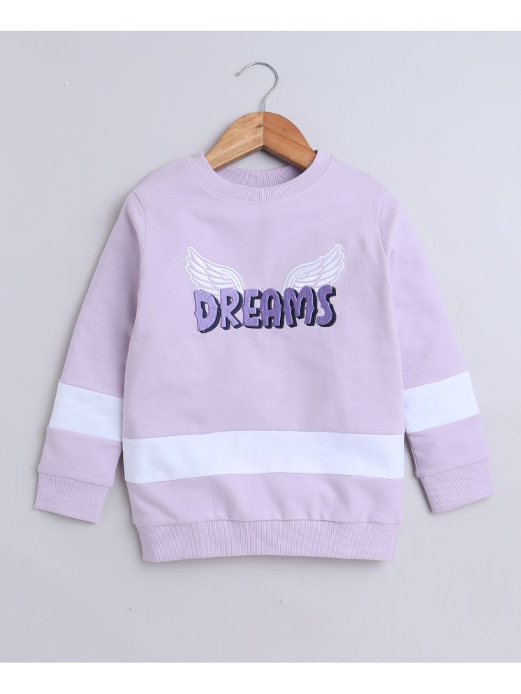     			BUMZEE Lilac Girls  Full Sleeves Cotton Sweatshirt Age - 5-6 Years