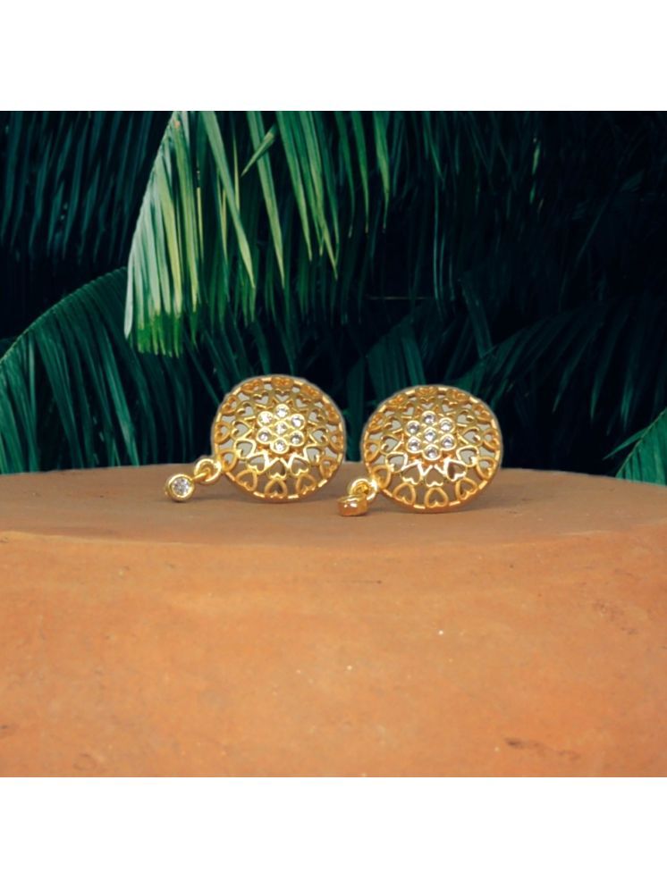     			Drashti Collection Golden Stud Earrings ( Pack of 1 )