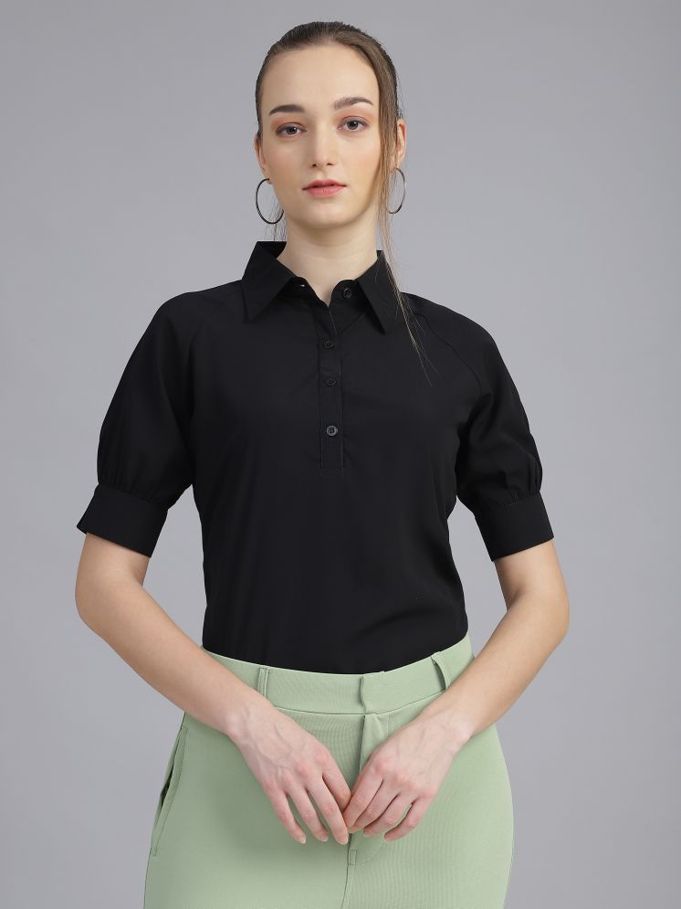     			FITHUB Black Polyester Women's Shirt Style Top ( Pack of 1 )