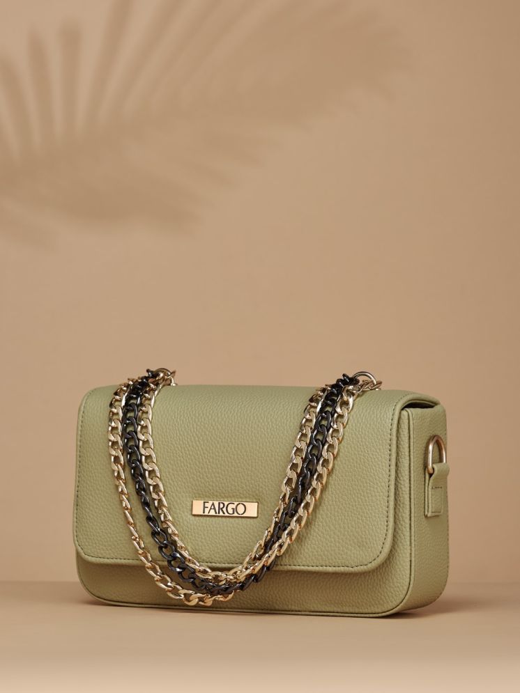     			Fargo Green PU Sling Bag