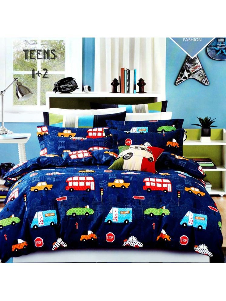     			HOME DELIGHT Glace Cotton Graphic 1 Double Bedsheet with 2 Pillow Covers - Multicolor