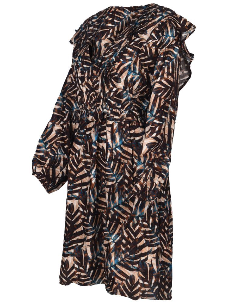     			Radprix Cotton Printed Above Knee Women's A-line Dress - Brown ( Pack of 1 )