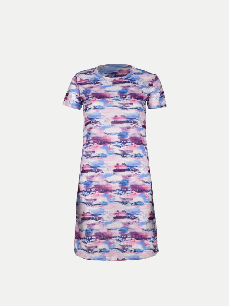     			Radprix Cotton Printed Knee Length Women's Shift Dress - Purple ( Pack of 1 )