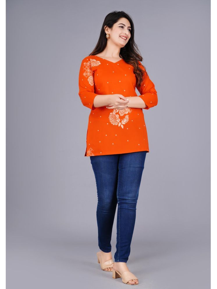     			SUKTI Orange Rayon Women's Regular Top ( Pack of 1 )