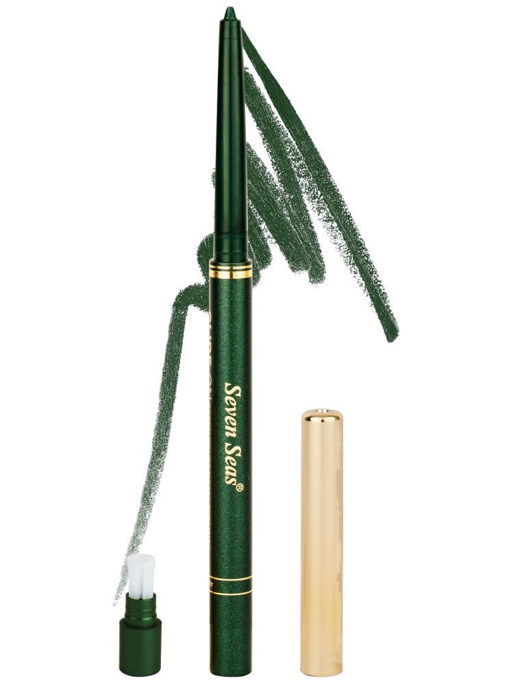     			Seven Seas Glide-On Blue Color Kajal Waterproof|Revolving Kajal with attached Sharpener(Green,0.35g)