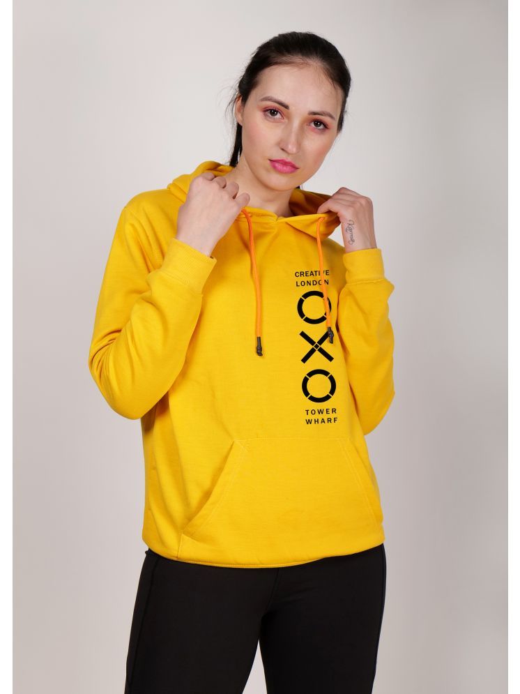     			fashion and youth Cotton Blend Women's Hooded Sweatshirt ( Yellow )