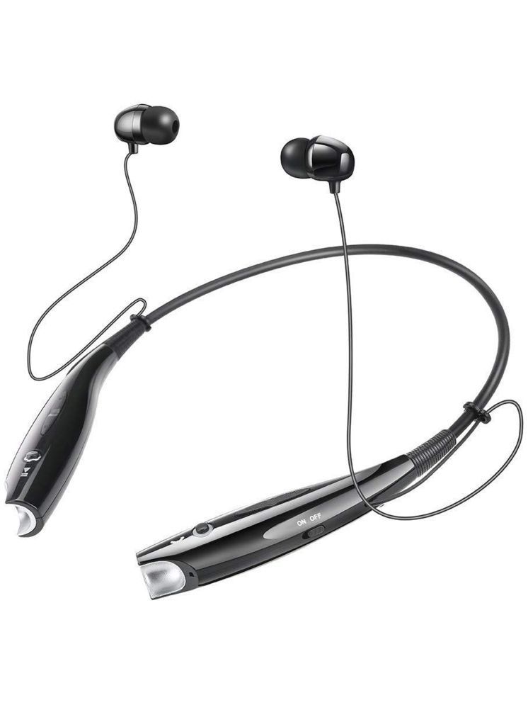     			hitage HBS-730 NECKBAND BLACK In-the-ear Bluetooth Headset with Upto 20h Talktime Deep Bass - Black