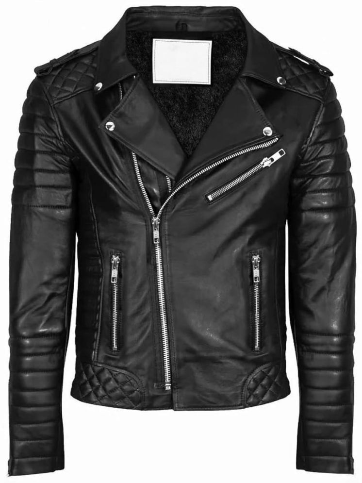     			DCENT KRAFT PU Leather Men's Biker Jacket - Black ( Pack of 1 )