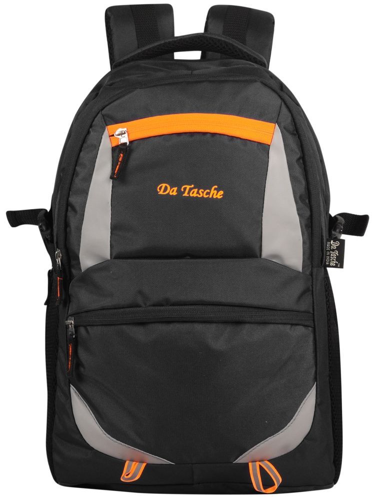     			Da Tasche Black Polyester Backpack With Raincover ( 25 Ltrs )