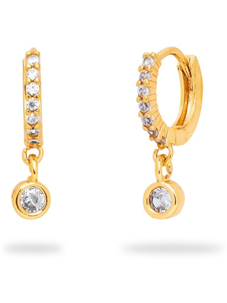     			Drashti Collection Golden Huggies Earrings ( Pack of 1 )