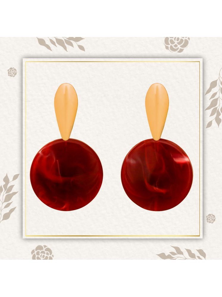     			Drashti Collection Maroon Huggies Earrings ( Pack of 1 )