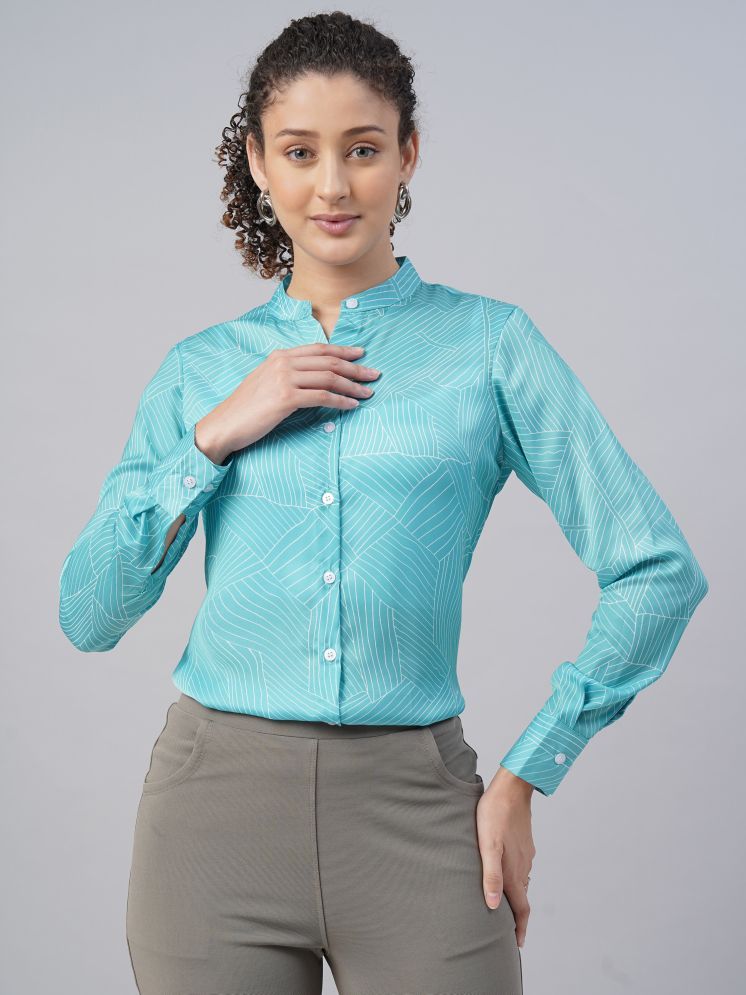     			FITHUB Green Satin Women's Shirt Style Top ( Pack of 1 )