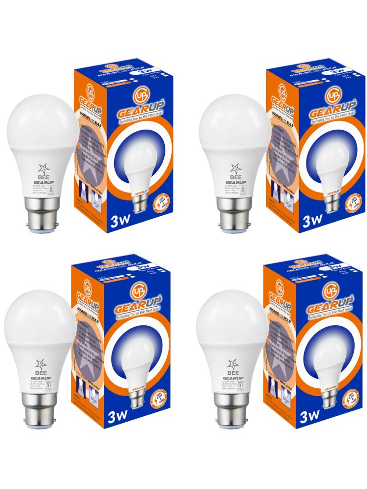     			Gearup 3W Cool Day Light LED Bulb ( Pack of 4 )