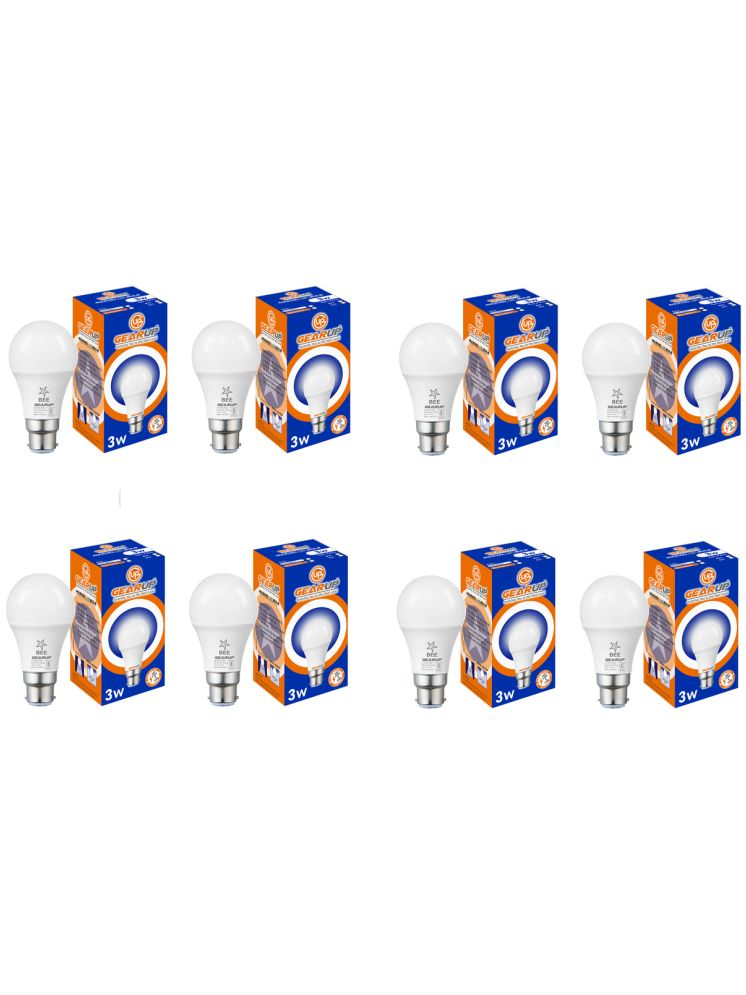     			Gearup 3W Cool Day Light LED Bulb ( Pack of 8 )