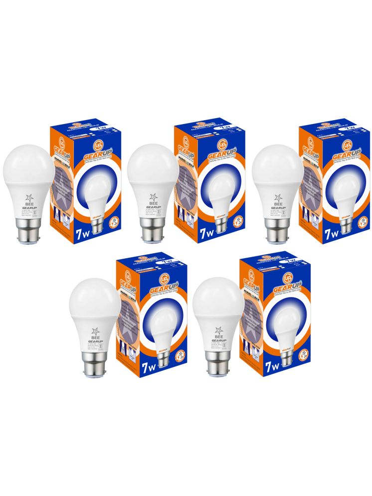     			Gearup Marvel 7W Standard B22 Led Bulb For Home & Office Led Light Bulb| Cool Day Light 6500K Energy Efficient (White, Pack Of 5)