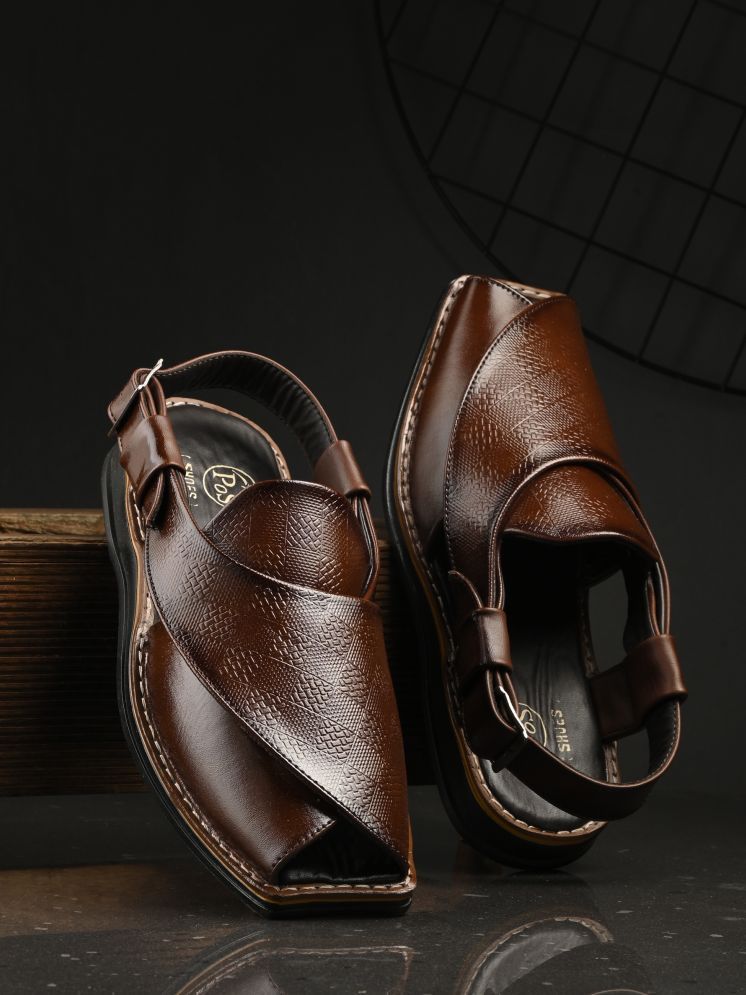     			POS Planet of Shoes - Brown Men's Sandals