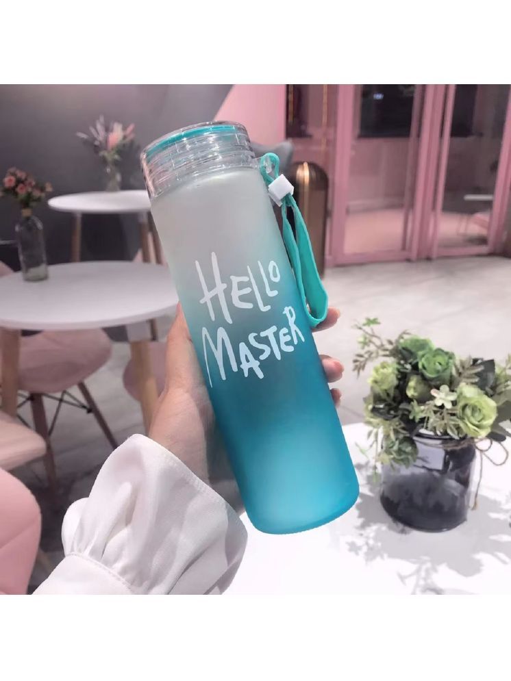     			SHARUJA Hello Maste Multicolor Glass Water Bottle 480 mL ( Set of 1 )