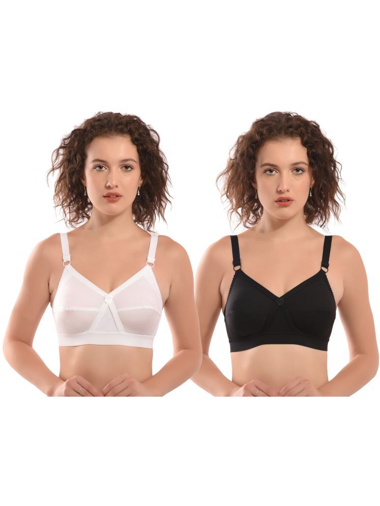     			Viral Girl Black Cotton Non Padded Women's T-Shirt Bra ( Pack of 2 )