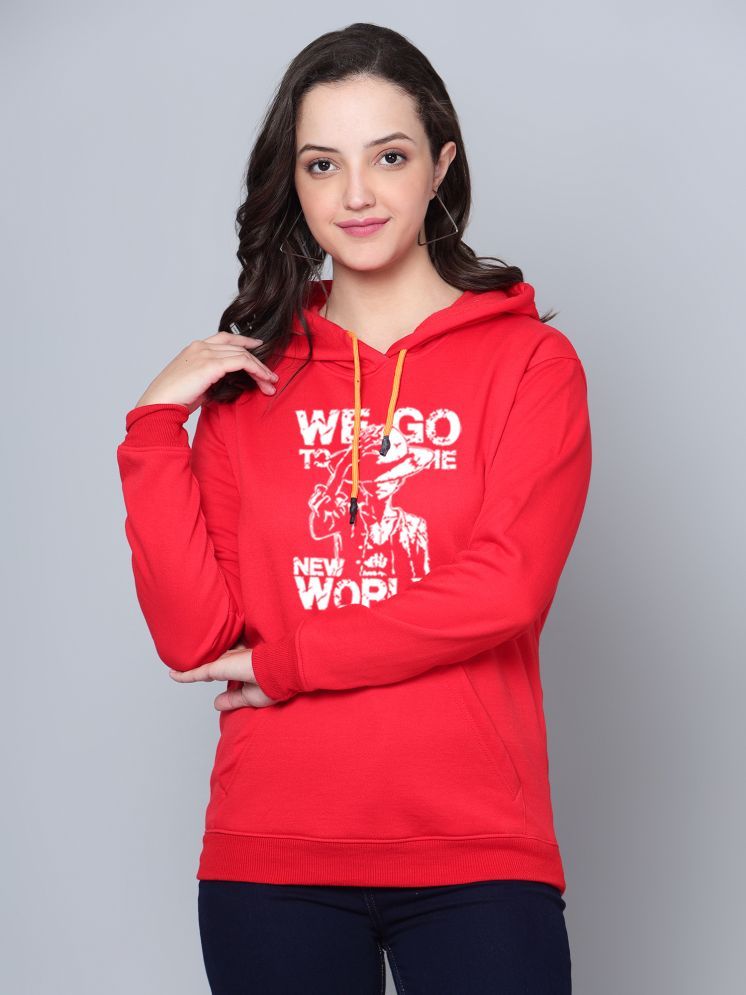     			fashion and youth Cotton Blend Women's Hooded Sweatshirt ( Red )