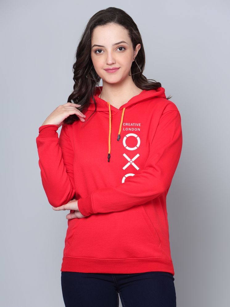     			fashion and youth Cotton Blend Women's Hooded Sweatshirt ( Red )