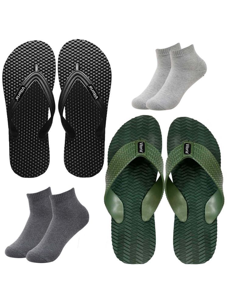     			vitoria Black Men's Massage Flip Flop