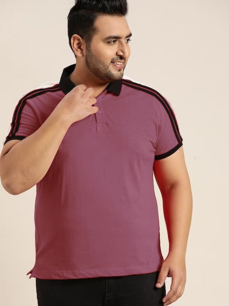     			DAAWEAR OUTFITS Lycra Regular Fit Colorblock Half Sleeves Men's Polo T Shirt - Pink ( Pack of 1 )