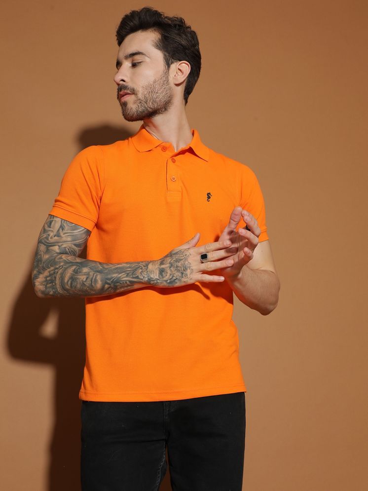     			EPPE Cotton Regular Fit Solid Half Sleeves Men's Polo T Shirt - Orange ( Pack of 1 )