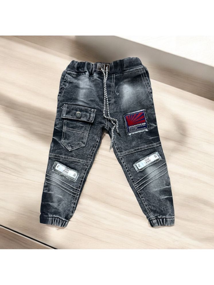     			ICONIC ME- Kids Black/Grey Denim Jogger Jeans