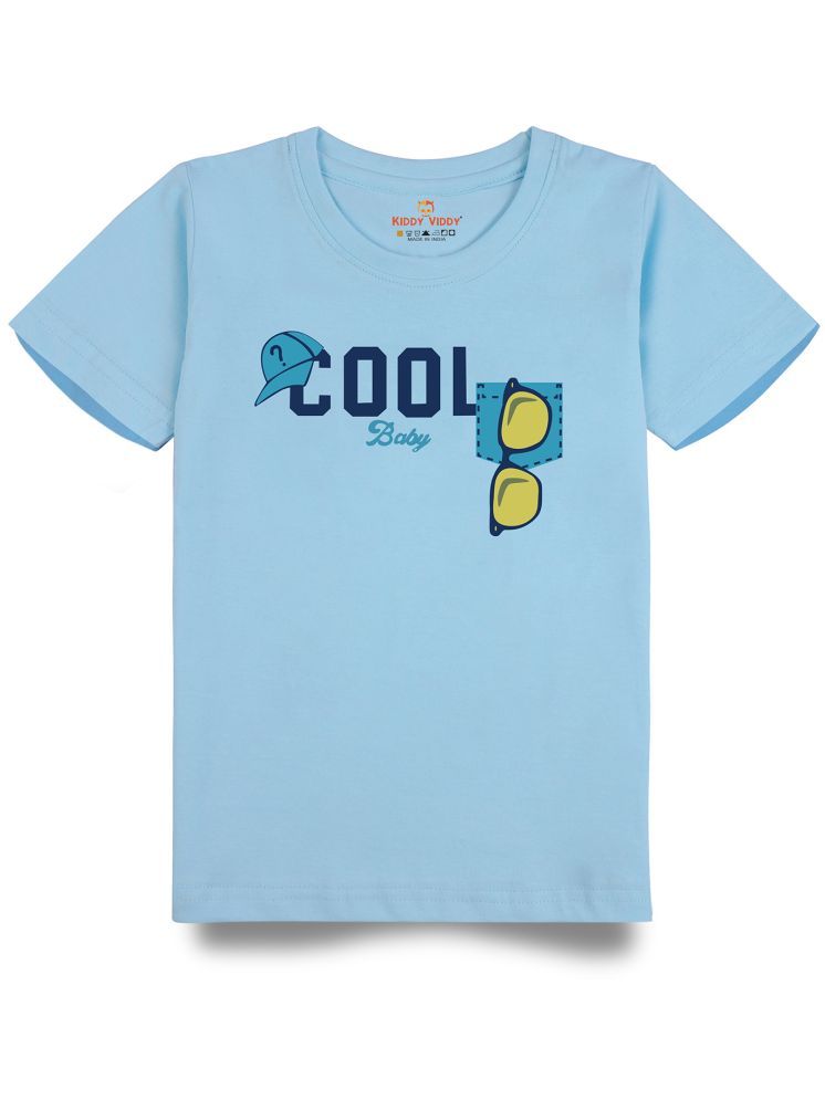     			KIDDY VIDDY Sky Blue Cotton Boy's T-Shirt ( Pack of 1 )