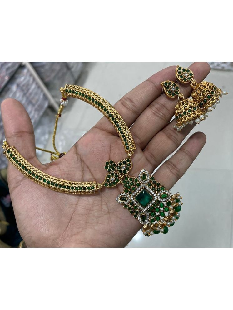     			Padmavati Bangles Green Alloy Necklace Set ( Pack of 1 )