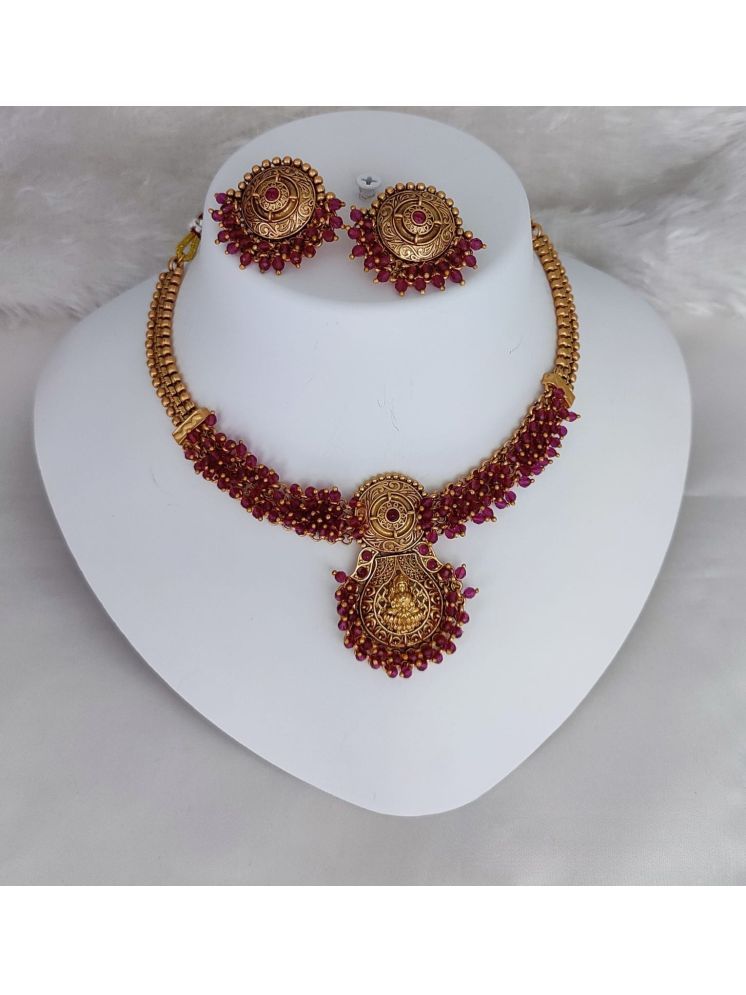     			Padmavati Bangles Maroon Alloy Necklace Set ( Pack of 1 )