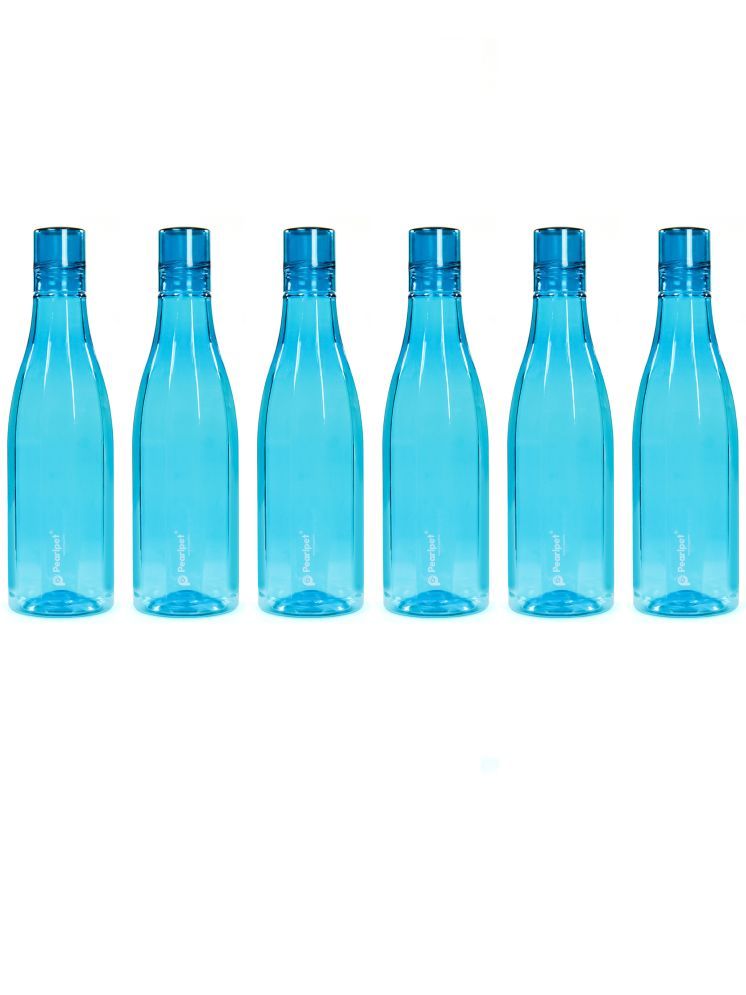     			PearlPet Azzure-1000ml Blue Plastic Water Bottle 1000 mL ( Set of 6 )