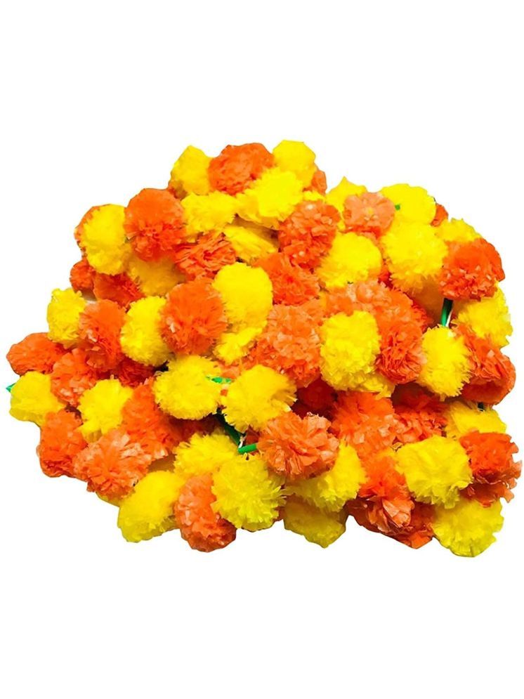     			RealPBR - Orange Marigold Artificial Garland ( Pack of 10 )