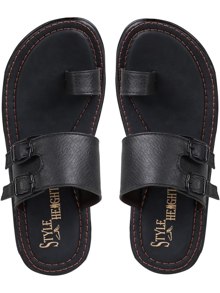     			Style Height Black Men's Leather Slipper