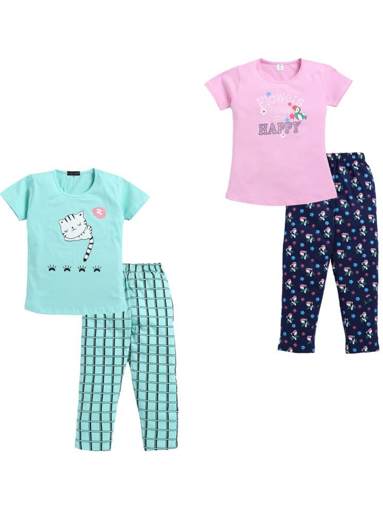     			Todd N Teen Pack of 2 Girls Cotton Top & Pyjama Set ( Multicolor )