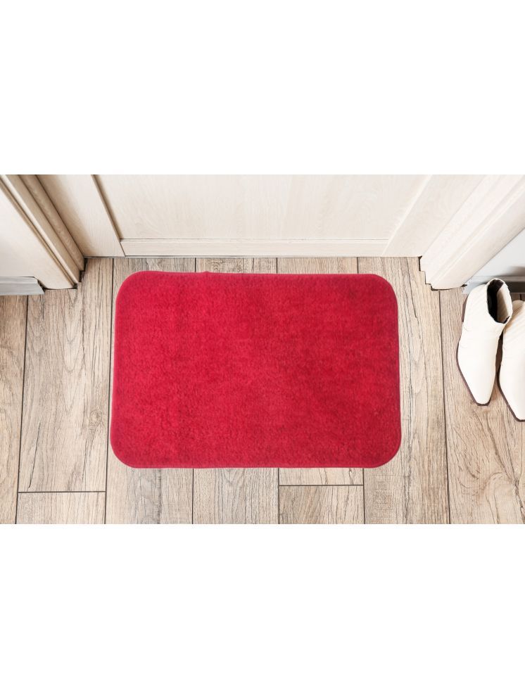     			UrbanArts Anti-skid Microfibre Bath Mat 40x60 cm ( Pack of 1 ) - Red