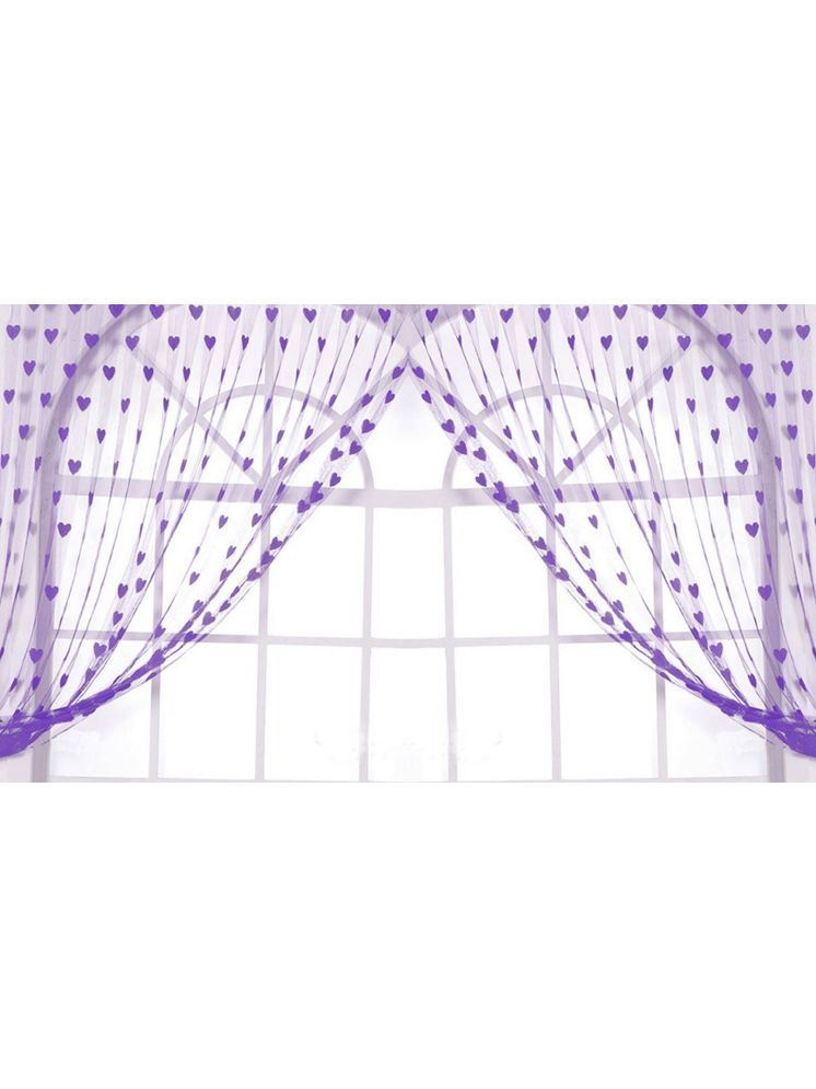     			gharsaaz Abstract Semi-Transparent Rod Pocket Curtain 6.5 ft ( Pack of 2 ) - Purple