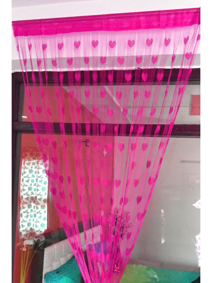     			gharsaaz Abstract Transparent Rod Pocket Curtain 6.5 ft ( Pack of 1 ) - Magenta