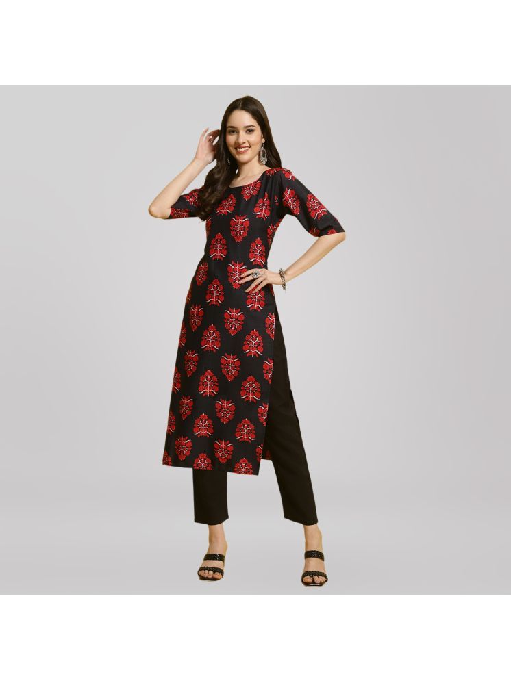     			1 Stop Fashion Crepe Printed Kurti With Pants Women's Stitched Salwar Suit - Red ( Pack of 1 )