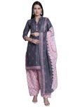 Rajnandini Cotton Blend Printed Kurti With Patiala Women's Stitched Salwar Suit - Grey ( Pack of 1 )