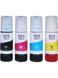 TEQUO 003 Color Pack of 4 Toner for Ink Bottles (70ml) for L3110 L3101 L3150 L4150 L4160 L6160 L6170 L6190 Printers