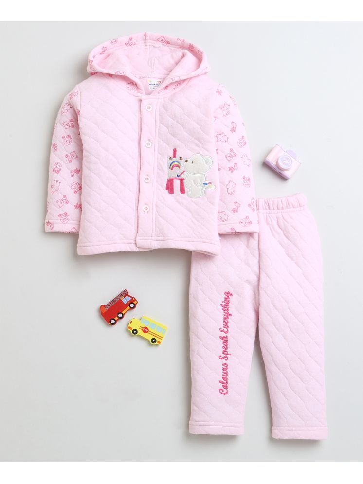     			BUMZEE Pink Cotton Blend Baby Girl Sweatshirts & Trouser ( Pack of 1 )