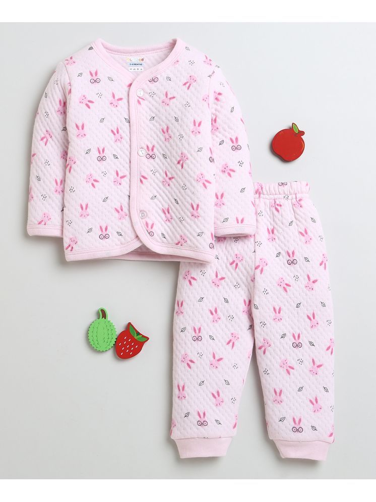     			BUMZEE Pack of 1 Baby Girls Cotton Blend Sweatshirt & Jogger Set ( Pink )