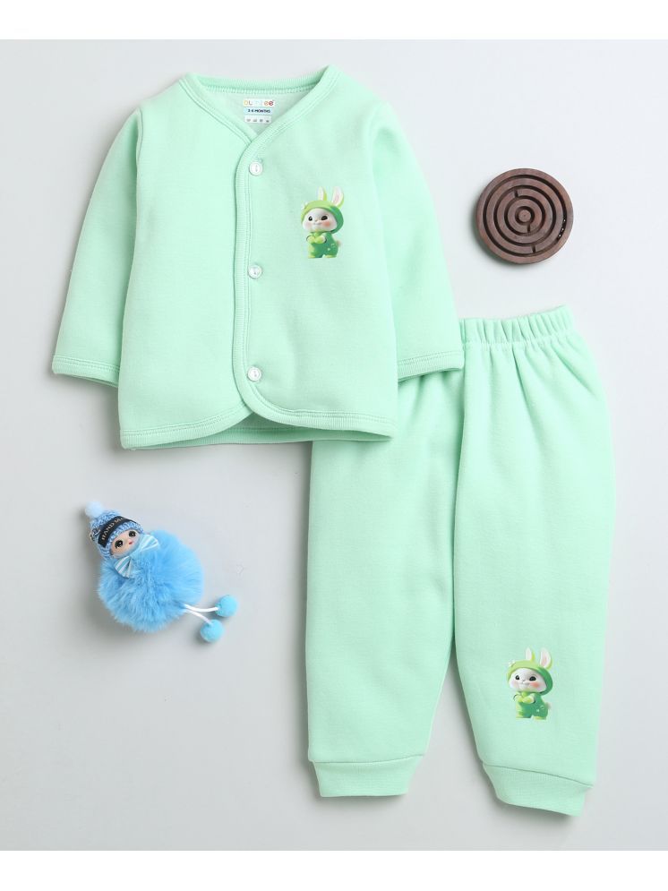     			BUMZEE Sea Green Fleece Baby Girl Sweatshirt & Jogger Set ( Pack of 1 )