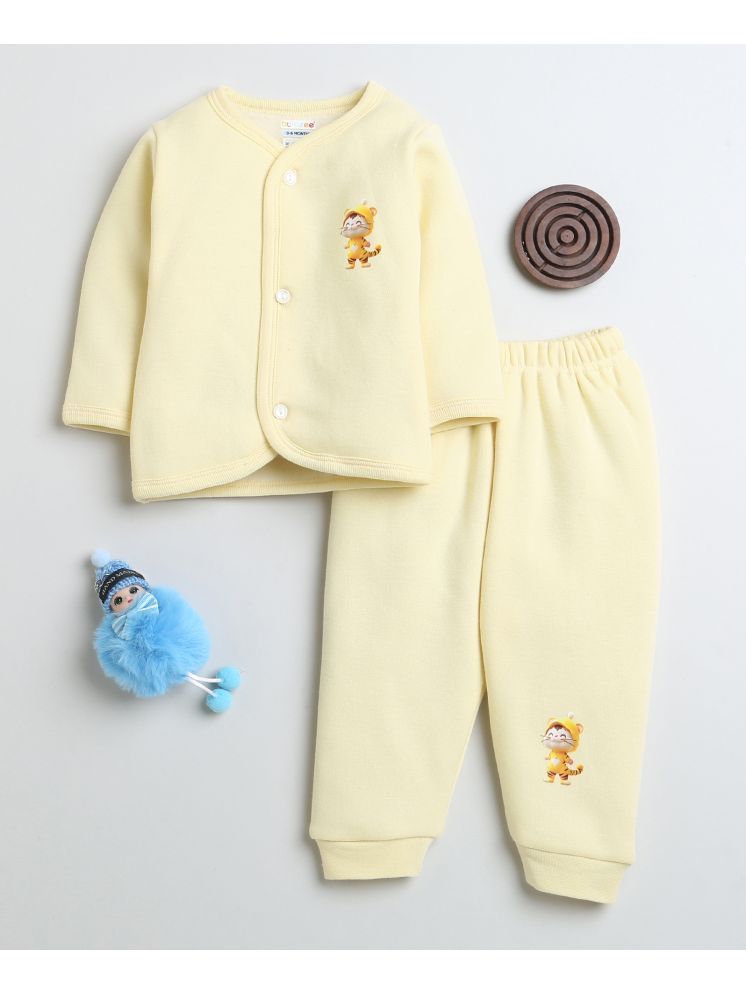     			BUMZEE Yellow Fleece Baby Boy T-Shirt & Pyjama Set ( Pack of 1 )