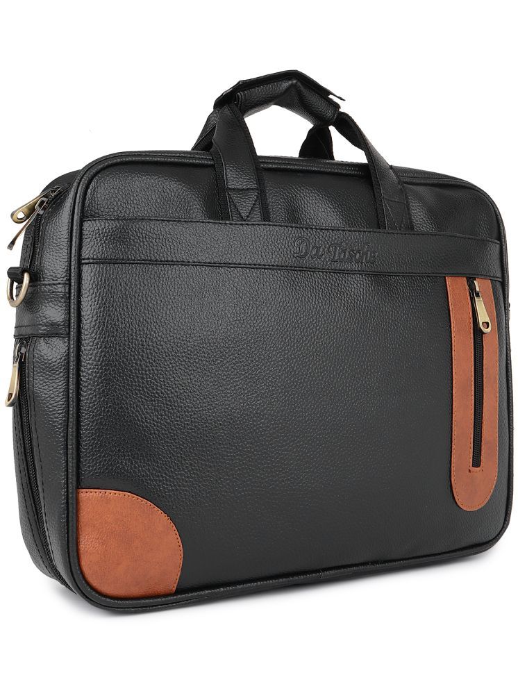     			Da Tasche Black Solid Messenger Bag