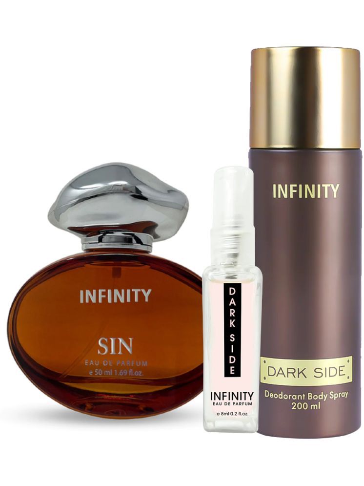     			Infinity Sin EDP Perfume 50ml, Dark Side Deodorant 200ml, Dark Side Pocket Perfume 8ml Pack of 3