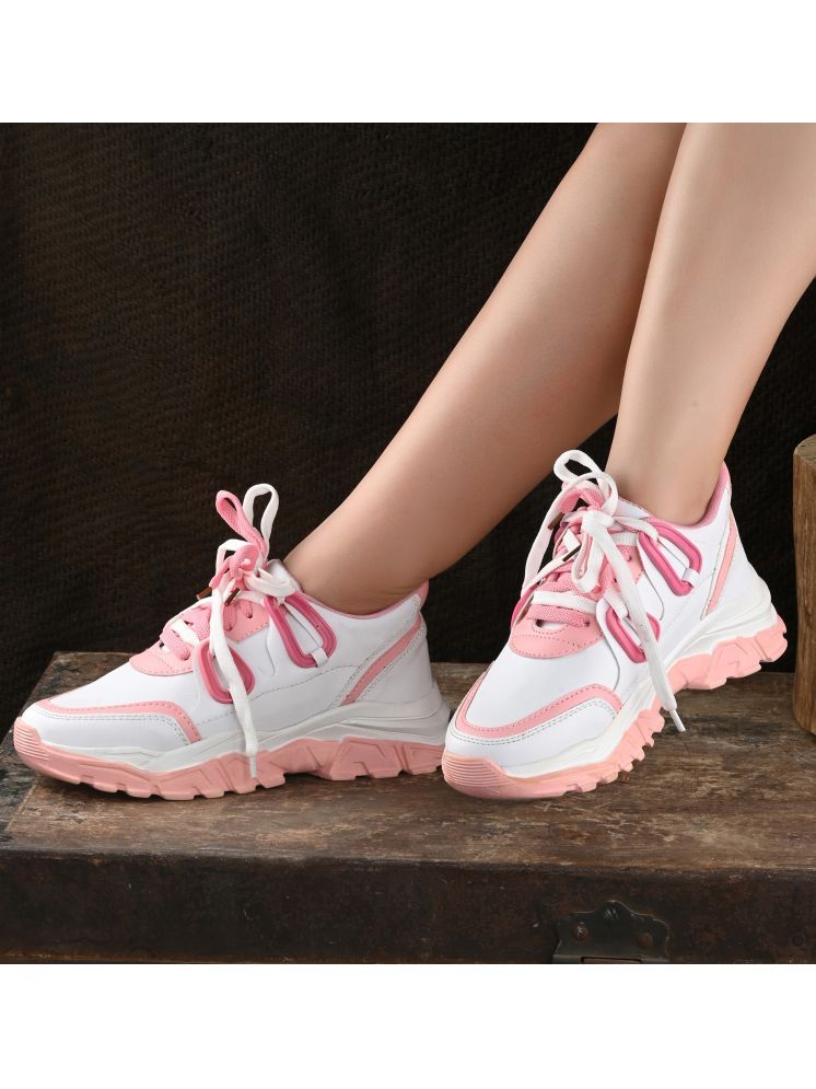     			OXPAL Pink Women's Sneakers