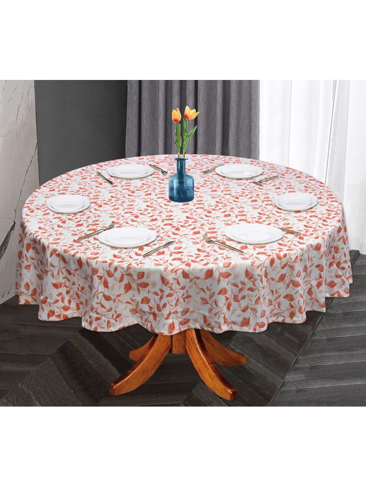     			Oasis Hometex Printed Cotton 6 Seater Round Table Cover ( 152 x 152 ) cm Pack of 1 Rust