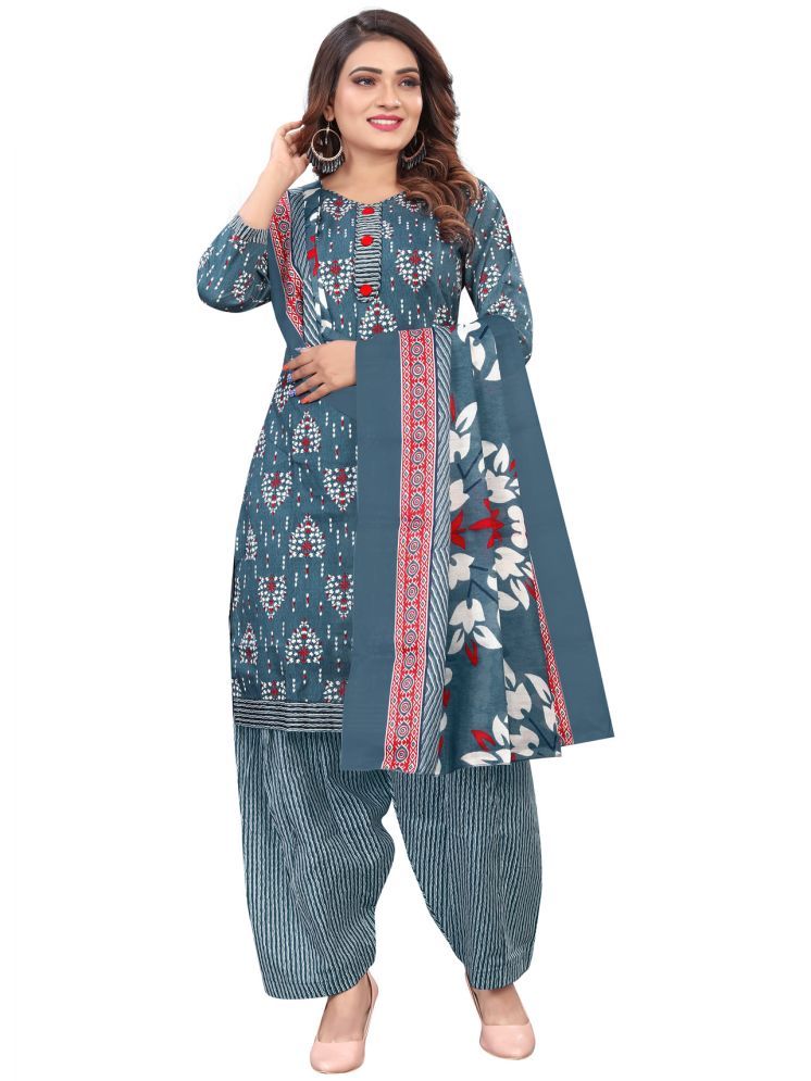     			Rajnandini Cotton Blend Printed Kurti With Patiala Women's Stitched Salwar Suit - Multicolor ( Pack of 1 )